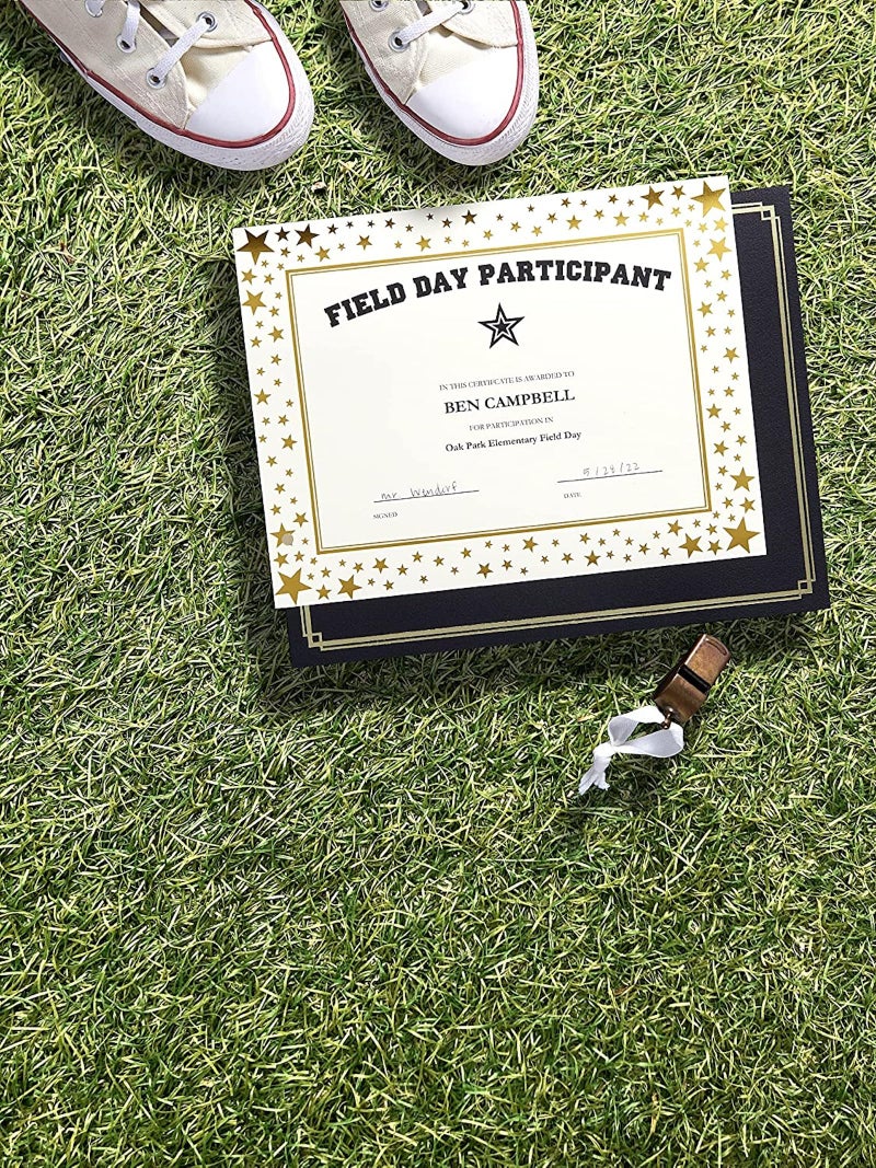 Gartner Studios Certificate Kit, Includes 6 8.5" x 11" Blue with Gold Detail Certificate Holders - Image 3